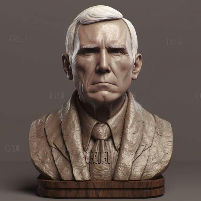 Mike Pence bust 4 stl model for CNC